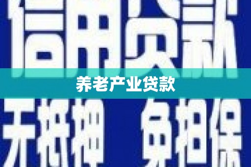 凤山养老产业贷款